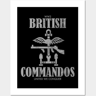 WW2 British Commandos (distressed) Posters and Art